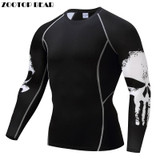Punisher Compression Shirt Men Breathable Quick Dry T Shirt Bodybuilding Top Crossfit Tee Fitness