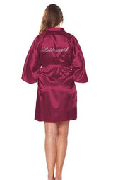 Satin Faux Silk Wedding Bride Bridesmaid Robes,White Bridal Dressing Gown/ Kimono