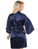 Satin Faux Silk Wedding Bride Bridesmaid Robes,White Bridal Dressing Gown/ Kimono