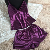 Summer style pajamas sets Women Female Sleep set Women's Deep V-neck Sexy Spaghetti Strap
