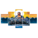 5 Panels Canvas Buddha Statue HD Prints Painting Wall Art Picture For Living Room Wall Decor Home Decoration