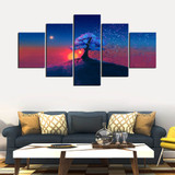 Wall Art HD Print Home Decoration 5 Pieces Cherry Blossom Trees Canvas Painting Picture Poster Modular For Bedroom