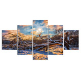 Wall Art HD Print Home Decoration 5 Pieces Cherry Blossom Trees Canvas Painting Picture Poster Modular For Bedroom