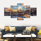 Wall Art HD Print Home Decoration 5 Pieces Cherry Blossom Trees Canvas Painting Picture Poster Modular For Bedroom