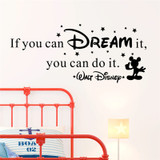 creative if you can dream it you can do it letters wall decals bedroom home decor disney wall stickers vinyl mural art