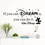 creative if you can dream it you can do it letters wall decals bedroom home decor disney wall stickers vinyl mural art