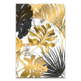 Nordic Style Plant Golden Leaves Canvas Decorative Painting Art Abstract Print Poster Picture Wall Living Room Bedroom Decor