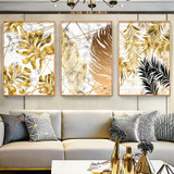 Nordic Style Plant Golden Leaves Canvas Decorative Painting Art Abstract Print Poster Picture Wall Living Room Bedroom Decor