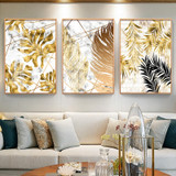 Nordic Style Plant Golden Leaves Canvas Decorative Painting Art Abstract Print Poster Picture Wall Living Room Bedroom Decor