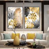 Nordic Style Plant Golden Leaves Canvas Decorative Painting Art Abstract Print Poster Picture Wall Living Room Bedroom Decor