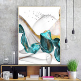 Nordic Abstract Color Spalsh Blue Golden Canvas Painting Poster And Print Unique Decor Wall Art Pictures For Living Room Bedroom