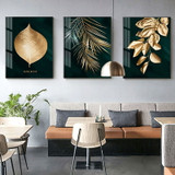 Abstract Golden Plant Leaves Picture Wall Poster Modern Style Canvas Print Painting Art Aisle Living Room Unique Decoration