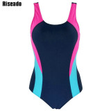 Riseado 2017 One Piece Swimsuit Swimwear Women Sports Backless Bodysuits Women's Swimsuits Splice