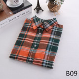 2018 Spring New Brand Women Blouses Long Sleeve Cotton Flannel Plaid Shirts Women Casual Plus Size