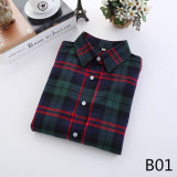 2018 Spring New Brand Women Blouses Long Sleeve Cotton Flannel Plaid Shirts Women Casual Plus Size