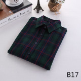 2018 Spring New Brand Women Blouses Long Sleeve Cotton Flannel Plaid Shirts Women Casual Plus Size