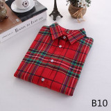 2018 Spring New Brand Women Blouses Long Sleeve Cotton Flannel Plaid Shirts Women Casual Plus Size