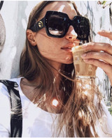 Oversized Square Sunglasses Luxury Brand Designer Vintage Shades Eyewear