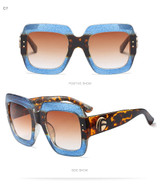 Oversized Square Sunglasses Luxury Brand Designer Vintage Shades Eyewear