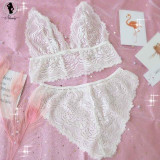 VenusFox sexy floral lace seamless bra panty set lingerie