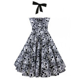 VenusFox Retro Vintage Sleeveless Halter Floral Printed Party Sexy Casual Dress VenusFox Retro Vintage Sleeveless Halter Floral Printed Party Sexy Casual Dress