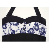 VenusFox Retro Vintage Sleeveless Halter Floral Printed Party Sexy Casual Dress VenusFox Retro Vintage Sleeveless Halter Floral Printed Party Sexy Casual Dress