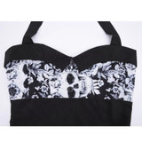 VenusFox Retro Vintage Sleeveless Halter Floral Printed Party Sexy Casual Dress VenusFox Retro Vintage Sleeveless Halter Floral Printed Party Sexy Casual Dress