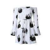 VenusFox Floral Off the Shoulder Boho Beach Dress