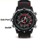 Waterproof Black/Red Spy Camera Hidden Video Audio Record Watch DVR Waterproof Black/Red Spy Camera Hidden Video Audio Record Watch DVR