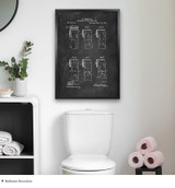 Water Closet Toothpaste Toilet Paper Patent Funny Poster Vintage Canvas Print Wall Art Picture Painting Modern Bathroom Decor