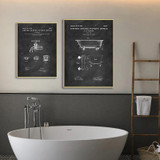 Water Closet Toothpaste Toilet Paper Patent Funny Poster Vintage Canvas Print Wall Art Picture Painting Modern Bathroom Decor