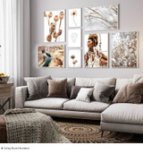 Boho Woman Poppy Flower Nordic Poster Autumn Nature Landscape Print Wall Art Canvas Painting Picture Scandinavian Home Decor
