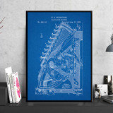 Adding Machine Patent Vintage Poster First Calculating Machine Science Print Painting Blueprint Wall Pictures Room Home Decor