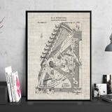 Adding Machine Patent Vintage Poster First Calculating Machine Science Print Painting Blueprint Wall Pictures Room Home Decor