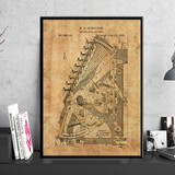 Adding Machine Patent Vintage Poster First Calculating Machine Science Print Painting Blueprint Wall Pictures Room Home Decor
