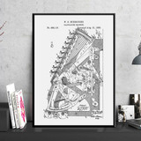 Adding Machine Patent Vintage Poster First Calculating Machine Science Print Painting Blueprint Wall Pictures Room Home Decor