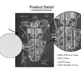 Transmission Henry Ford Patent Vintage Poster Car Engine Parts Canvas Painting Wall Art Blueprint Prints Pictures Home Decor