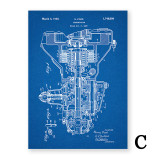 Transmission Henry Ford Patent Vintage Poster Car Engine Parts Canvas Painting Wall Art Blueprint Prints Pictures Home Decor