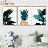 Nordic Pineapple Green Leaves Canvas Painting Wall Art Poster Home Decoration Posters