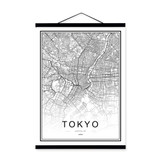 Black and White World City Map Paris London New York Poster Nordic Style Living Room Wall Art Picture Home Decor Canvas Painting