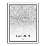 Black and White World City Map Paris London New York Poster Nordic Style Living Room Wall Art Picture Home Decor Canvas Painting