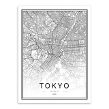 Black and White World City Map Paris London New York Poster Nordic Style Living Room Wall Art Picture Home Decor Canvas Painting