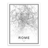 Black and White World City Map Paris London New York Poster Nordic Style Living Room Wall Art Picture Home Decor Canvas Painting