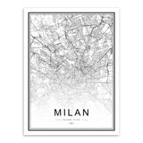 Black and White World City Map Paris London New York Poster Nordic Style Living Room Wall Art Picture Home Decor Canvas Painting