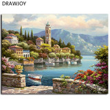 DRAWJOY Framed Home Decor Picture Painting By Numbers Wedding Decor DIY Canvas Oil Painting Wall Art For Living Room Picture