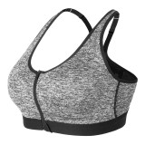 Women Sexy Stretch Workout Tank Top Front Zipper Shock Proof Solid Color Gym Fitness Sports Bra Vest for Yoga Running
