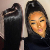 10-26 Inches Silky Peruvian Straight Lace Front Hair Wigs