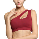 Women Sexy Single Shoulder Hollow Sports Bras Padded Wire Free High Impact Support Tops Stretchy Breathable Anti-Shock Fitness Underwear for Yoga Gym Workout Women Sexy Single Shoulder Hollow Sports Bras Padded Wire Free High Impact Support Tops Stretchy Breathable Anti-Shock Fitness Underwear for Yoga Gym Workout