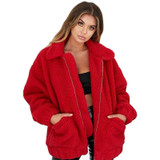 Plush Zipper Overcoat