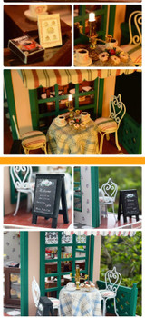 Doll House Miniature DIY Dollhouse With Furnitures Wooden House The Star Coffee Bar Toys For Children Birthday Gift